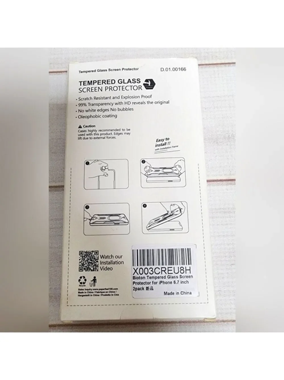 2 Pk Glass Screen Protector for iPhone 14 Pro Max / 14 Plus / 13 Pro Max 6.7 New